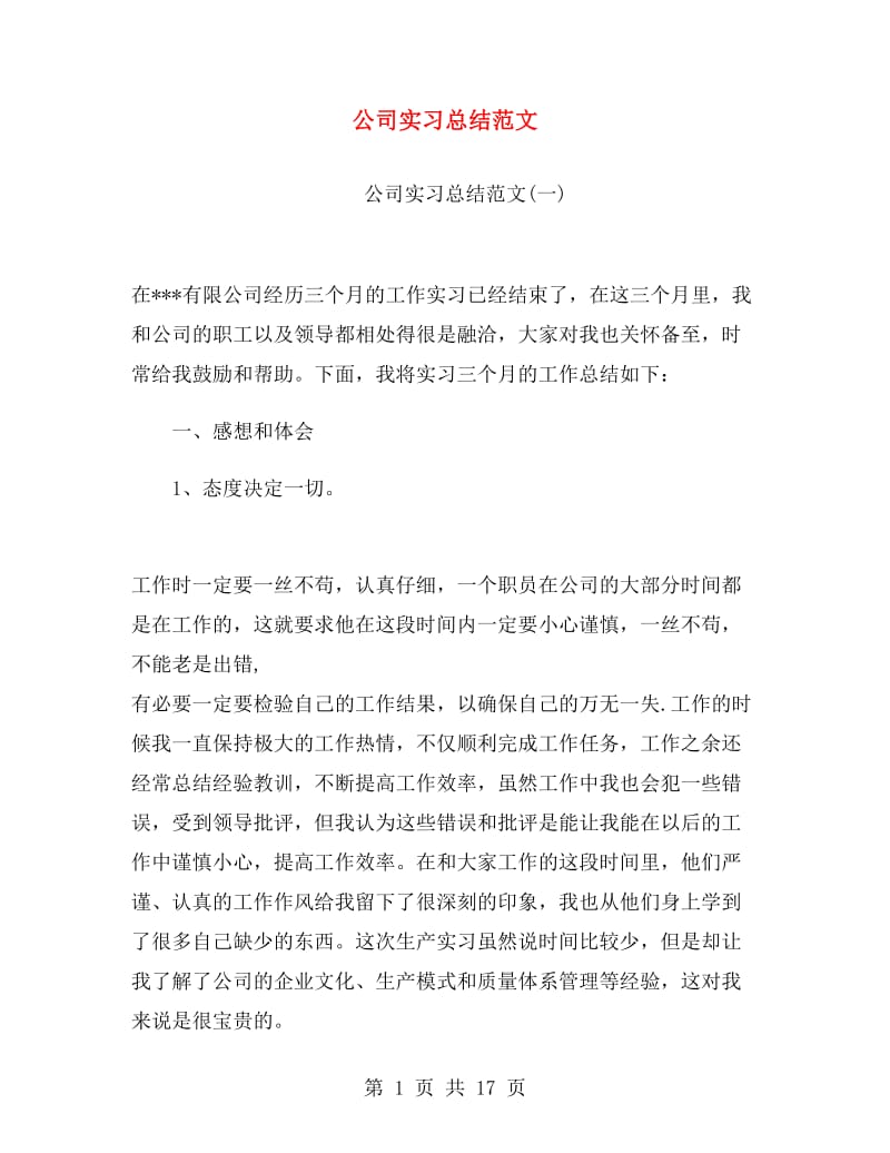 公司实习总结范文.doc_第1页