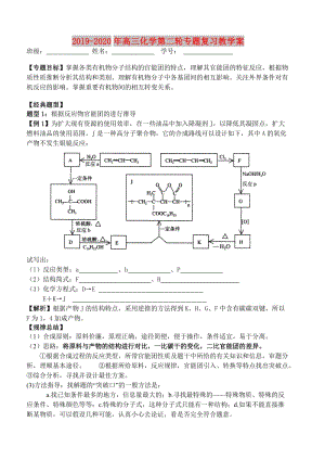 2019-2020年高三化學(xué)第二輪專題復(fù)習(xí)教學(xué)案.doc