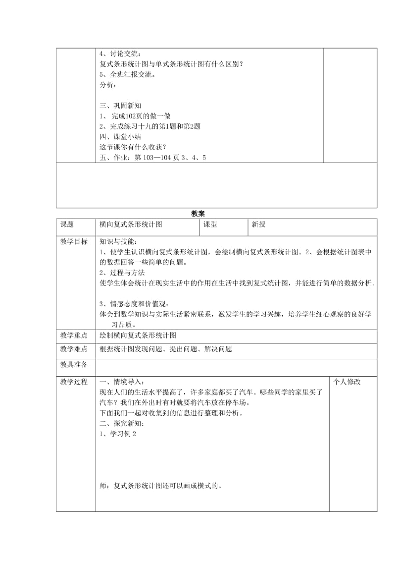 2019年四年级数学上册 6.统计 复式条形统计图教案 新人教版 (I).doc_第2页