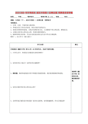 2019-2020年中考政治 成長(zhǎng)中的我—自尊自強(qiáng) 明辨是非講學(xué)稿.doc