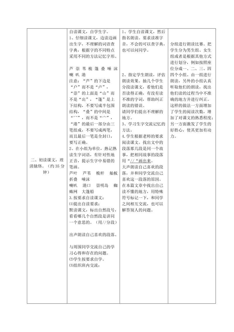 2019年四年级语文上册 2.芦叶船（1）教案 语文S版.doc_第3页