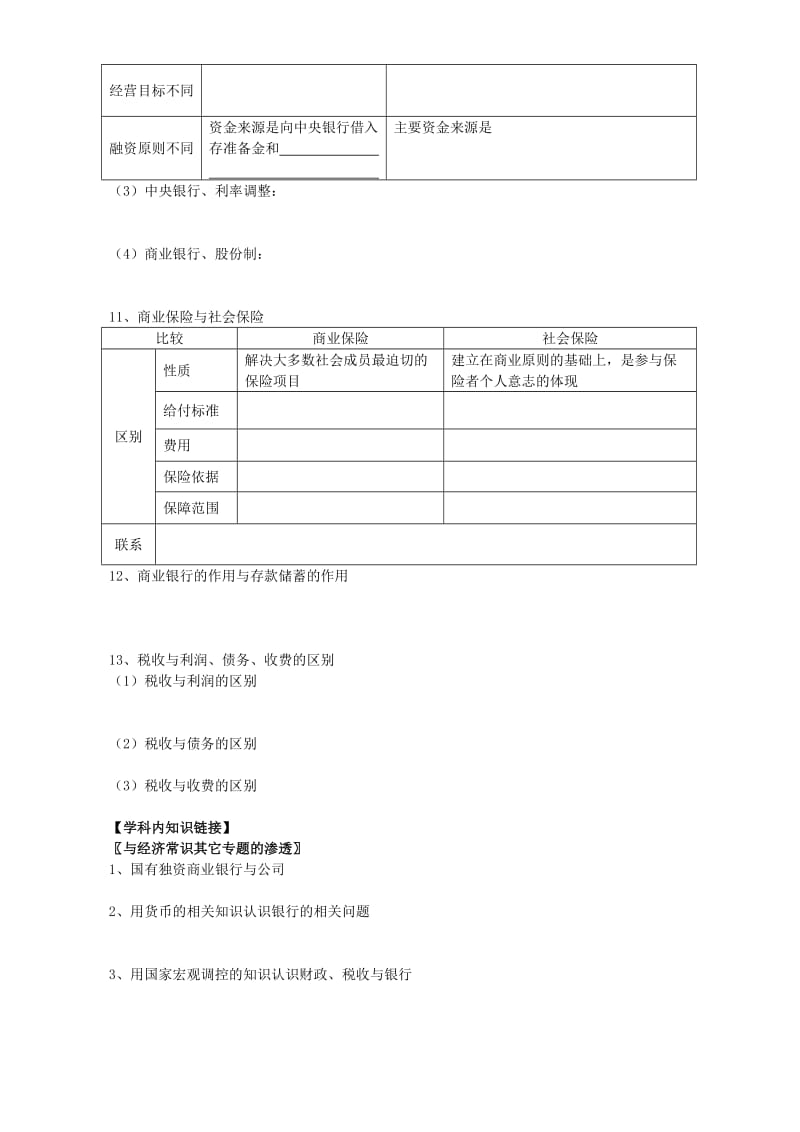 2019-2020年高三政治专题复习财政税收和银行四人教版.doc_第3页