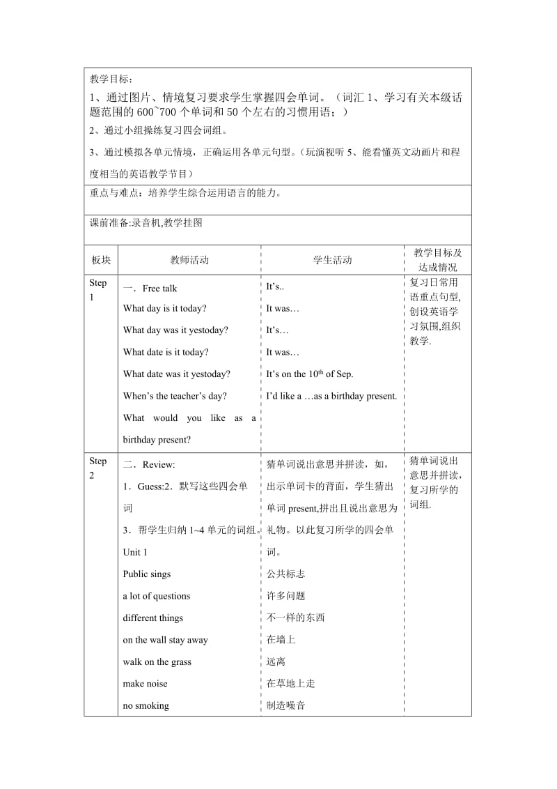 2019-2020年牛津6A Unit4 Review and check集体备课教案.doc_第2页