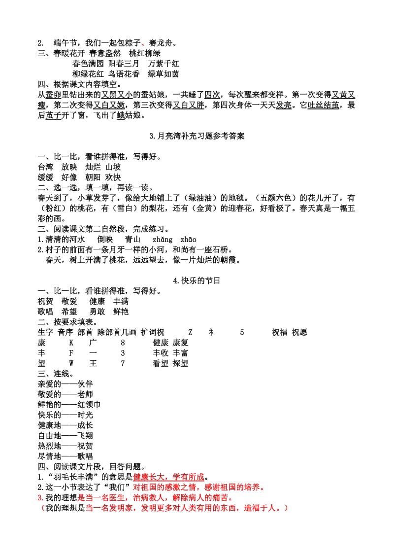 2019年苏教版语文二年级下册补充习题参考答案.doc_第3页