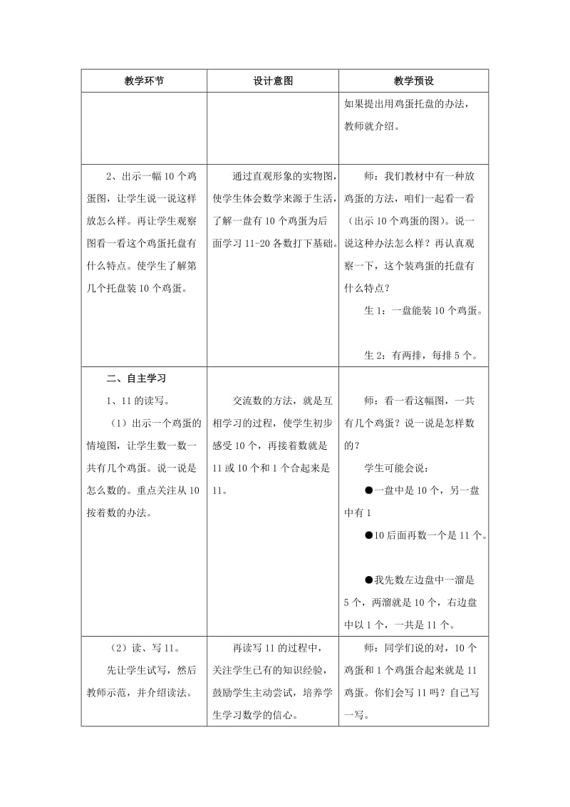 2019年一年级数学上册 第7单元《11～20各数的认识》（读、写11～20各数）教案 （新版）冀教版.doc_第2页