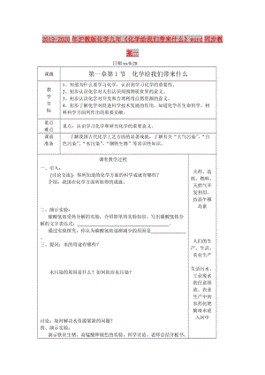 2019-2020年滬教版化學(xué)九年《化學(xué)給我們帶來什么》word同步教案一.doc