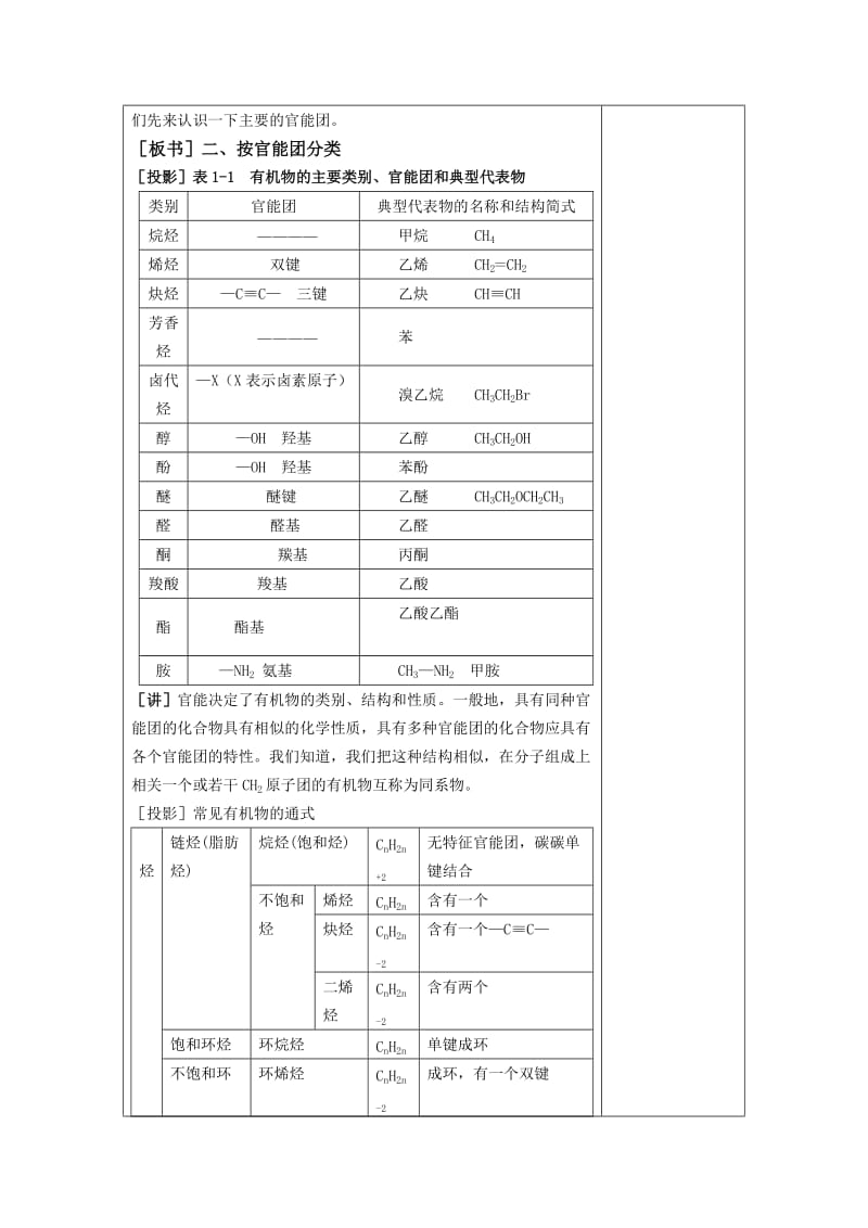 2019-2020年新人教版化学选修5高中《有机化合物的分类》word教案二.doc_第3页