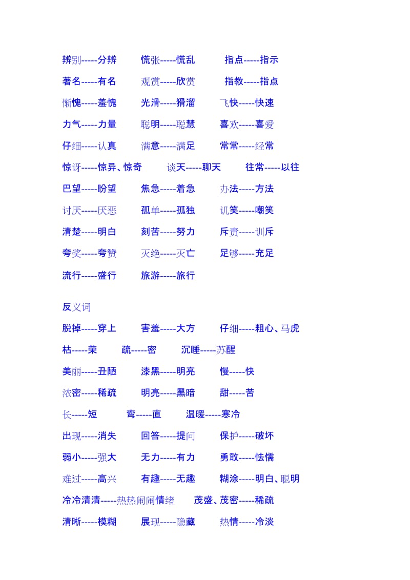 2019年二年级语文复习近义词和反义词表(I).doc_第2页