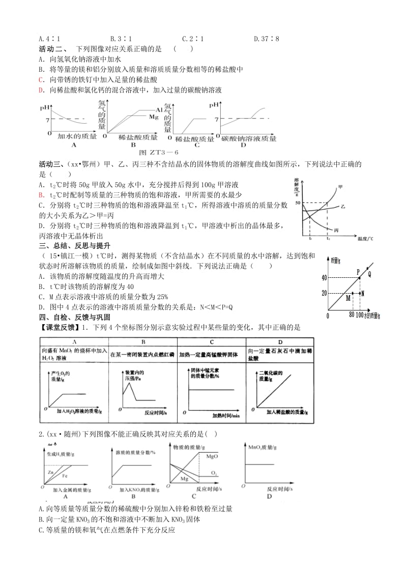 2019-2020年中考化学二轮复习 专题5《图像、表格》学案(I).doc_第2页