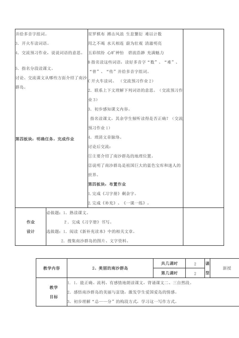 2019年三年级语文下册《美丽的南沙群岛》教学设计6 苏教版.doc_第3页