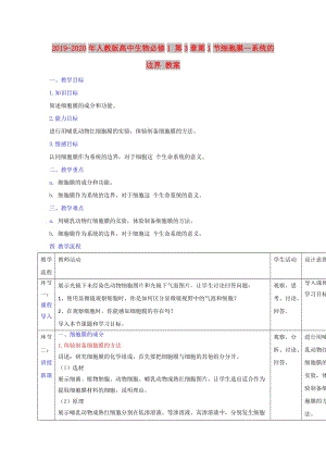 2019-2020年人教版高中生物必修1 第3章第1節(jié)細(xì)胞膜—系統(tǒng)的邊界 教案.doc