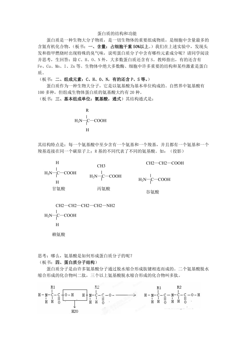 2019-2020年高一生物《第二节 细胞中的生物大分子》教案 人教版.doc_第2页