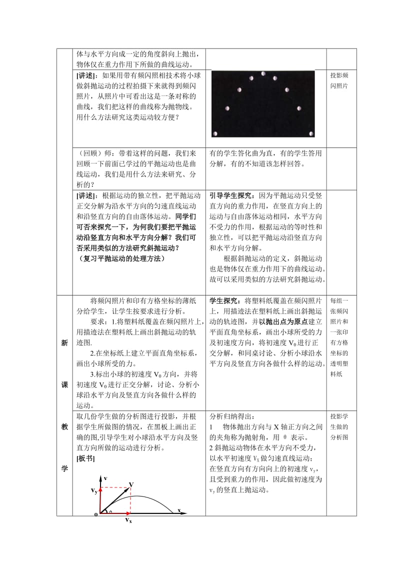 2019-2020年粤教版必修二1.5《斜抛物体的运动》WORD教案06.doc_第3页