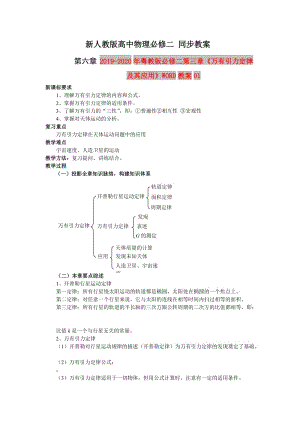 2019-2020年粵教版必修二第三章《萬有引力定律及其應(yīng)用》WORD教案01.doc