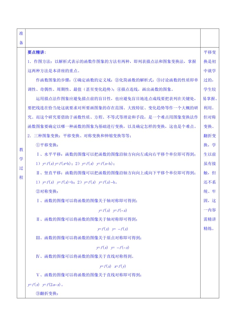 2019-2020年高三上学期数学一轮复习教案：第5讲 函数的图像.doc_第2页