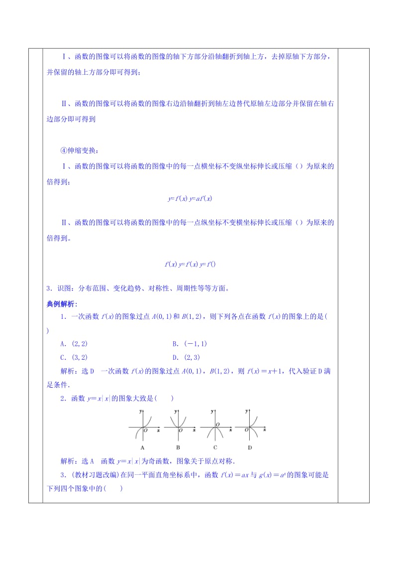 2019-2020年高三上学期数学一轮复习教案：第5讲 函数的图像.doc_第3页