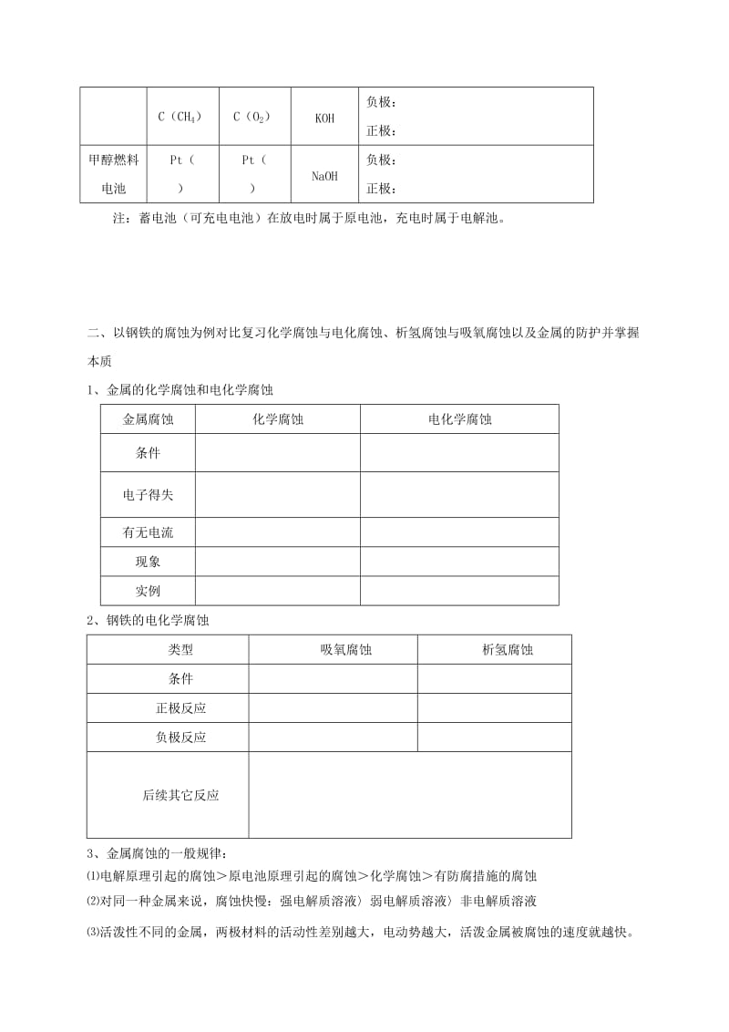 2019-2020年高三化学一轮复习 考点32 化学电源及金属的腐蚀与防护学案.doc_第2页