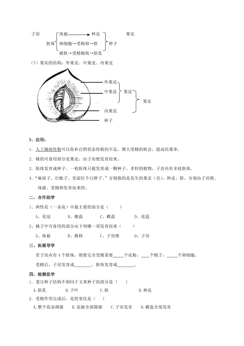 2019-2020年中考生物 专题八 生物的有性生殖（二）复习学案.doc_第2页