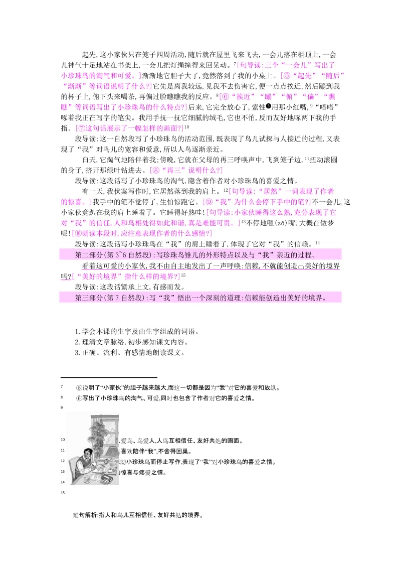 2019年四年级语文上册 21珍珠鸟教案 苏教版.doc_第2页