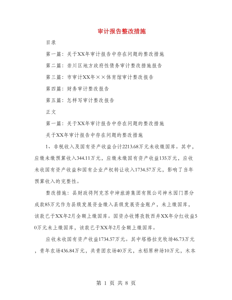 审计报告整改措施.doc_第1页