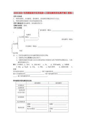 2019-2020年蘇教版高中化學(xué)選修4《弱電解質(zhì)的電離平衡》教案1.doc