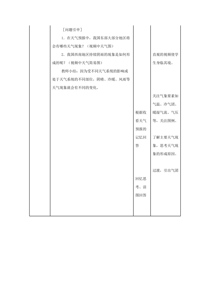 2019-2020年人教版高中地理必修一 2-3-1常见的天气系统 教案.doc_第2页