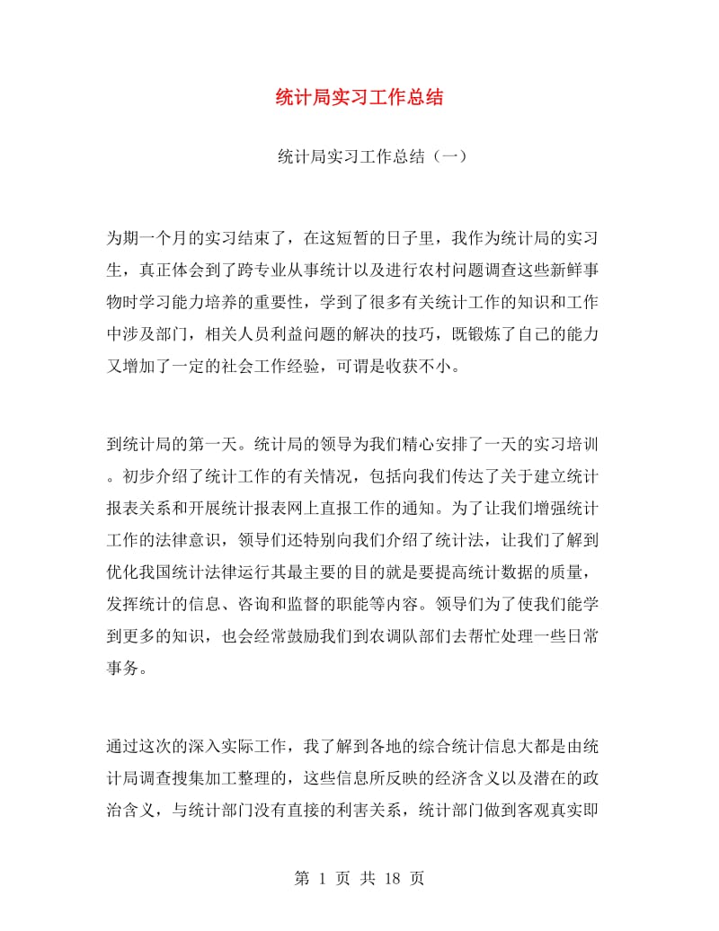 统计局实习工作总结.doc_第1页