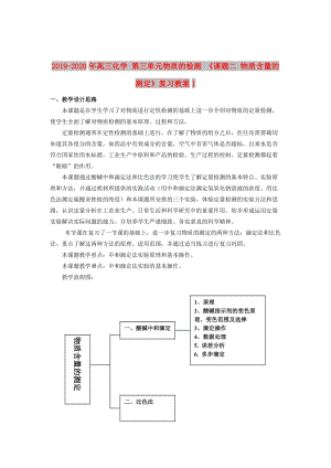 2019-2020年高三化學(xué) 第三單元物質(zhì)的檢測(cè) 《課題二 物質(zhì)含量的測(cè)定》復(fù)習(xí)教案1.doc