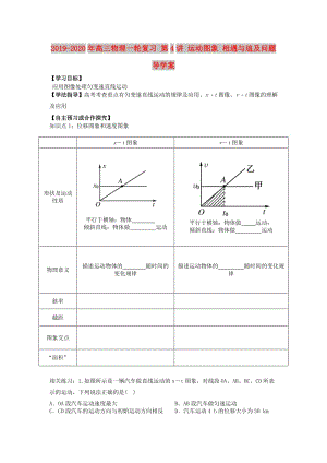 2019-2020年高三物理一輪復(fù)習(xí) 第4講 運(yùn)動(dòng)圖象 相遇與追及問題導(dǎo)學(xué)案.doc