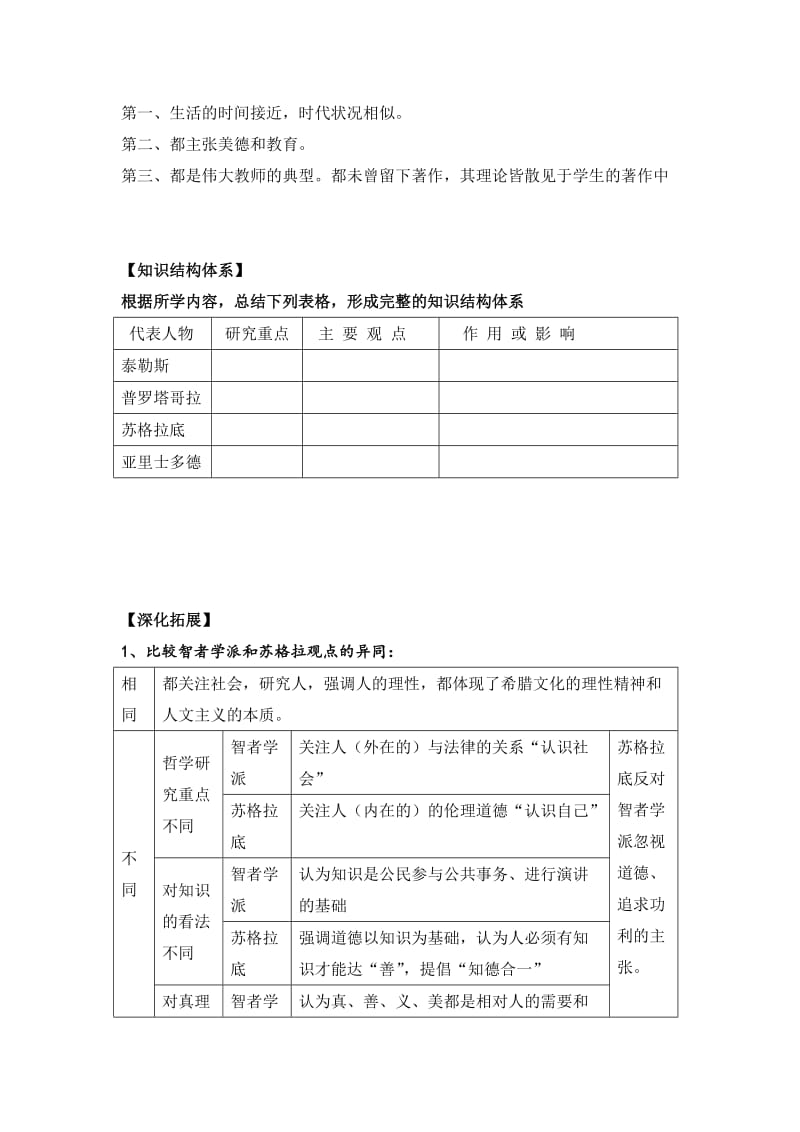 2019-2020年岳麓版高中历史必修三 第11课希腊先哲的精神觉醒 （教案1）.doc_第2页