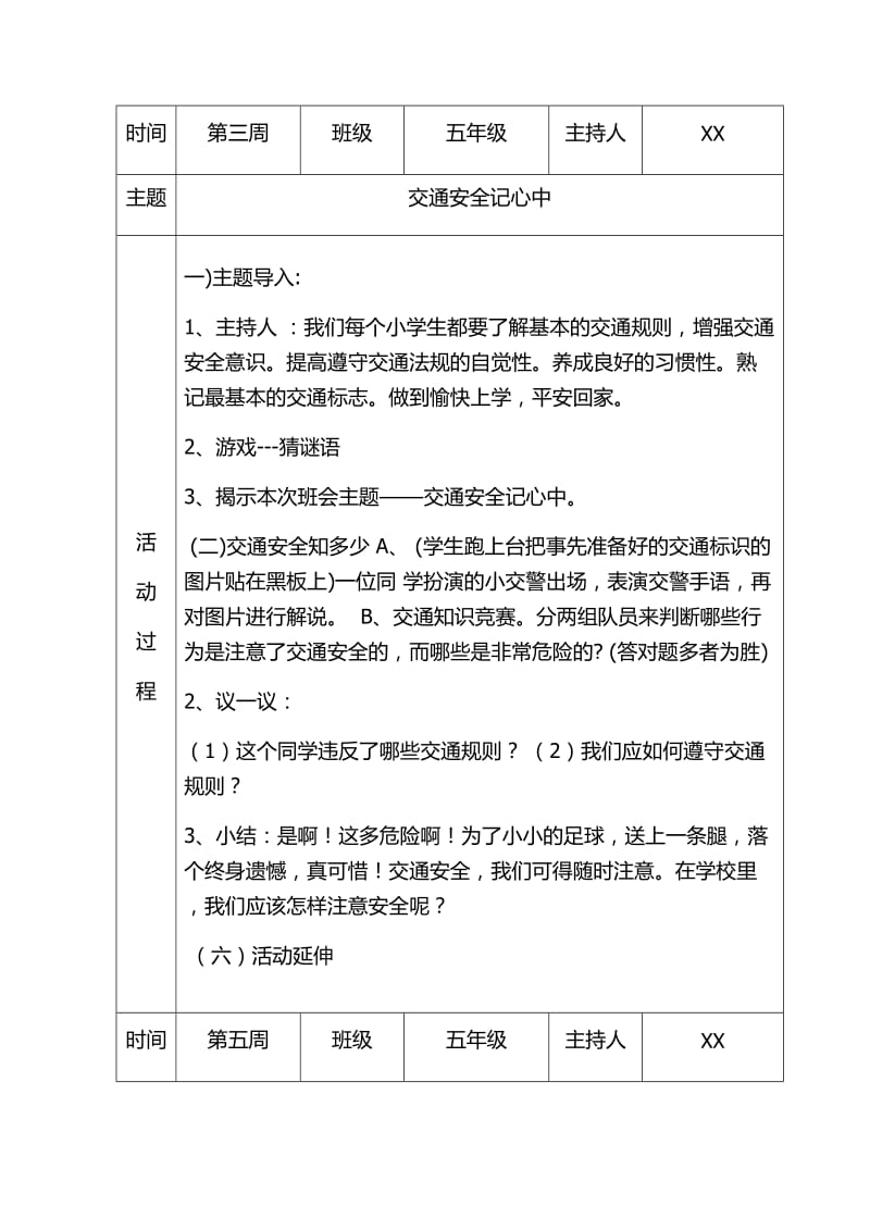 2019年小学五年级主题班会活动记录.doc_第2页