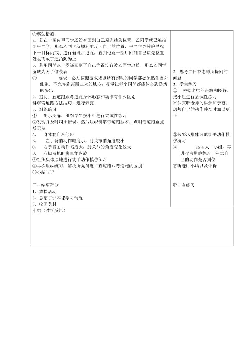 2019-2020年高一体育 弯道跑教案 新人教版.doc_第2页