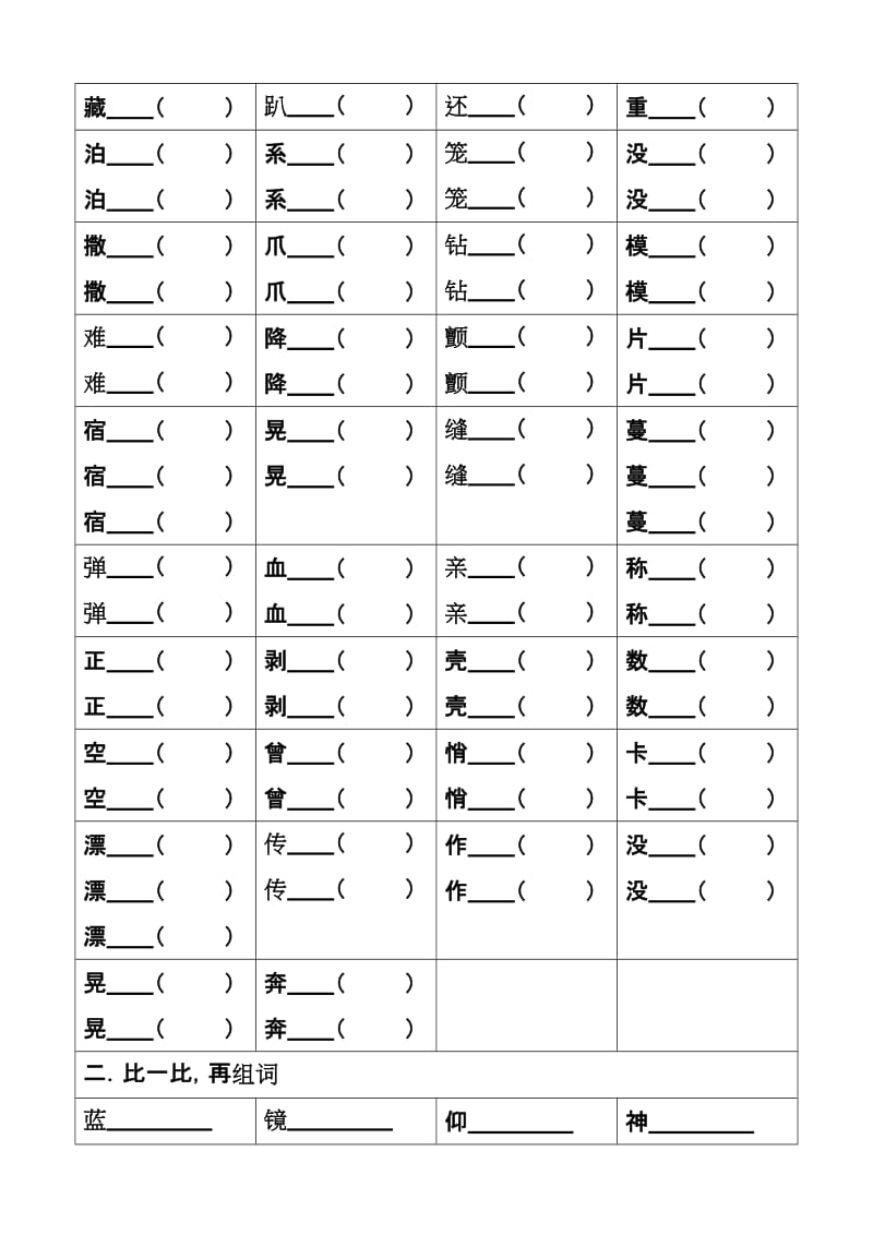 2019年小学三年级上册语文全解上的近反义词和多音字及形近字汇总.doc_第2页