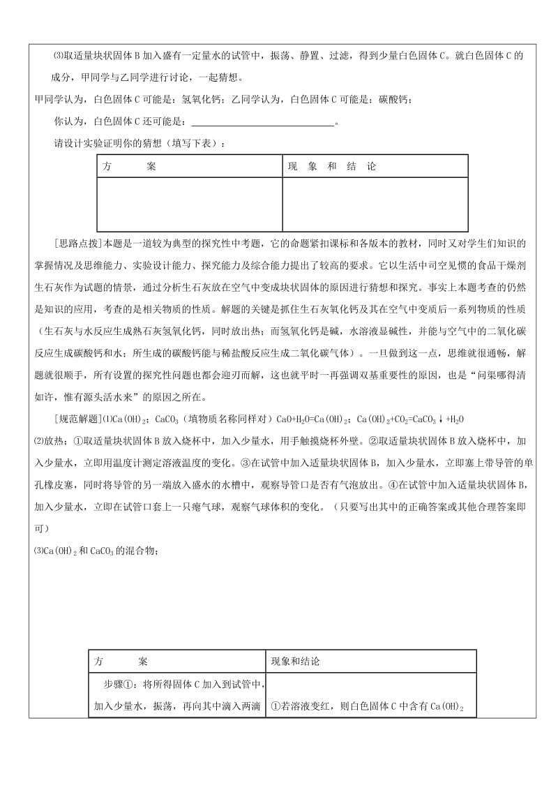 2019-2020年中考科学化学部分复习讲义探究题解题策略.doc_第2页