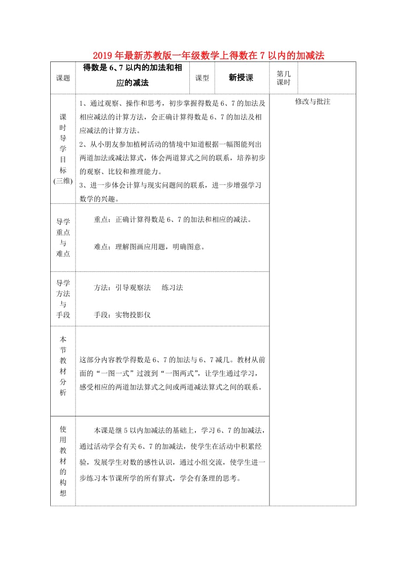 2019年最新苏教版一年级数学上得数在7以内的加减法.doc_第1页