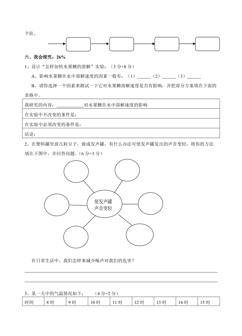 2019年小学四年级上期科学期末检测卷及答案.doc_第3页