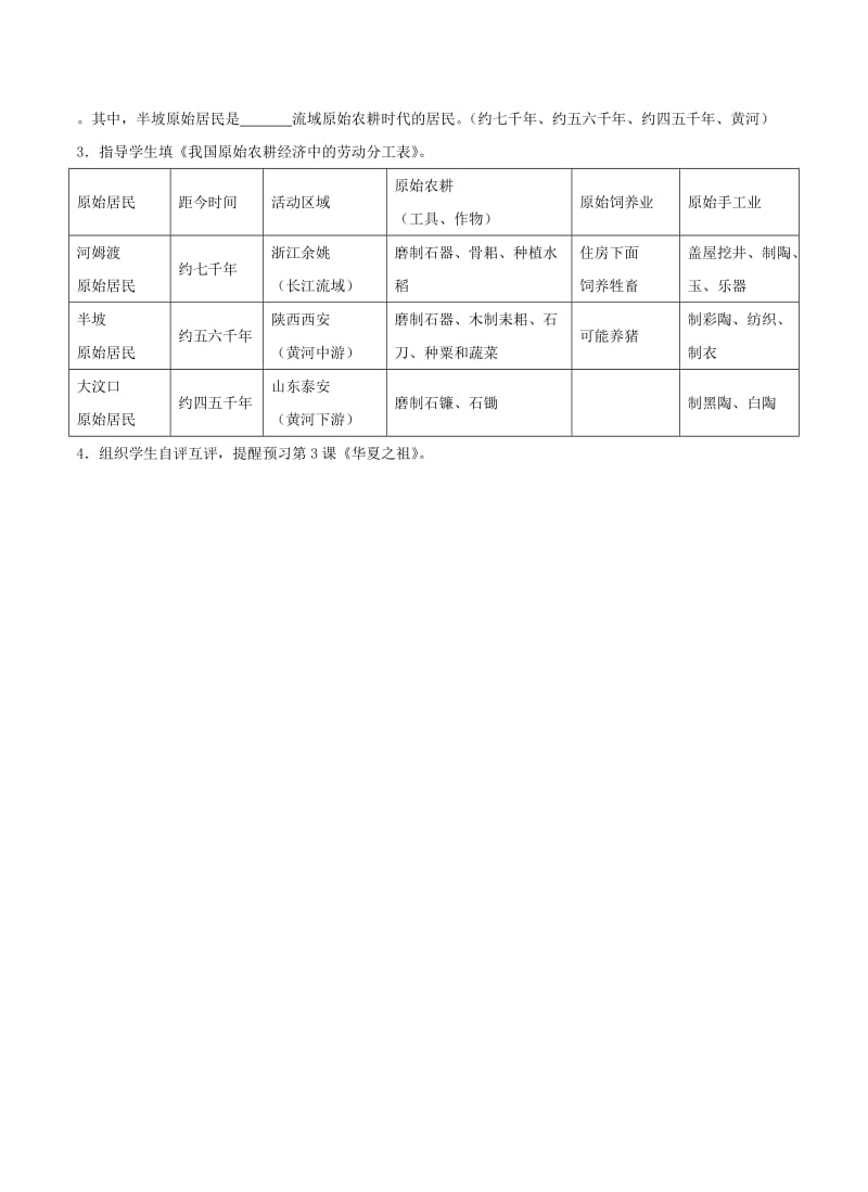 2019-2020年中考历史复习《原始的农耕生活》教案2 新人教版.doc_第3页