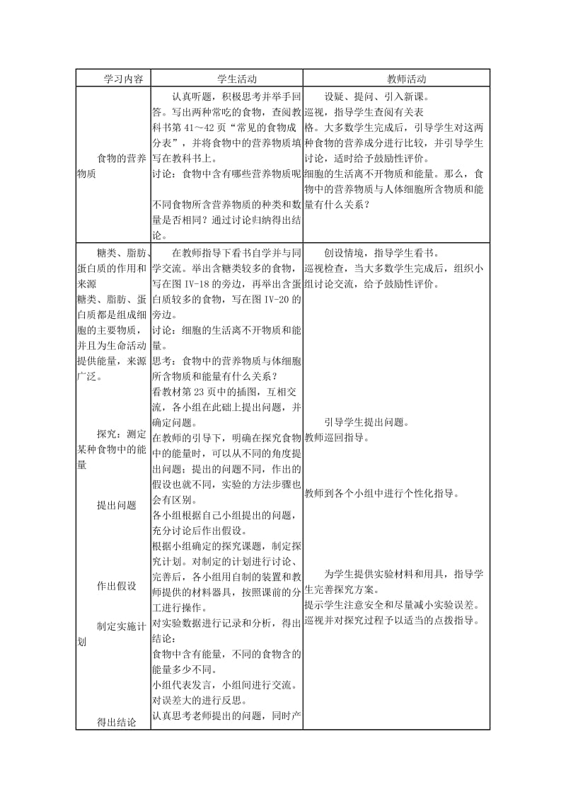 2019-2020年中考生物复习 第五单元 第一节 人的食物来源于环境 食物中的营养物质教学设计.doc_第2页