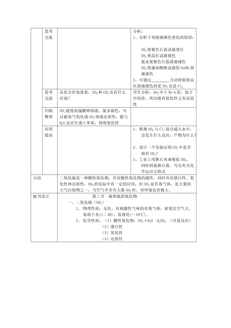 2019-2020年高一化学《4.3 硫和氮的氧化物》教案（4） 新人教版必修1.doc_第3页