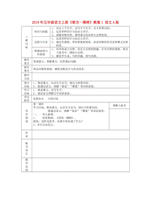 2019年五年級語文上冊《想當一棵樹》教案1 語文A版 .doc