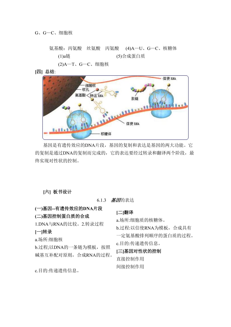 2019-2020年高一生物《基因对性状的控制》教学设计教案.doc_第2页