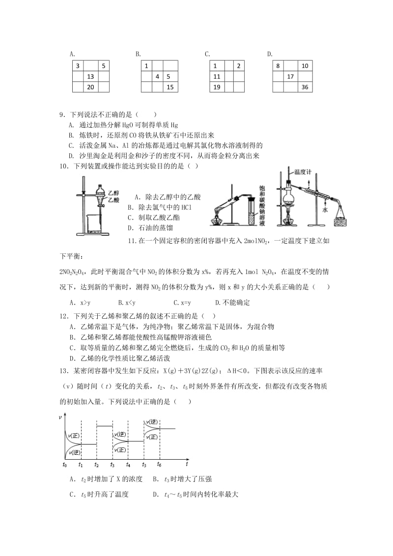 2019-2020年高一化学暑假作业（九）.doc_第2页