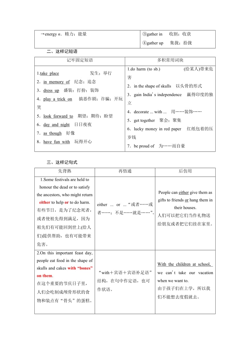 2019-2020年人教版高中英语必修三教学案：Unit 1 Section 2(含答案).doc_第2页