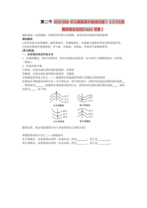 2019-2020年人教版高中地理必修一3.2《大規(guī)模的海水運動》word學(xué)案1.doc