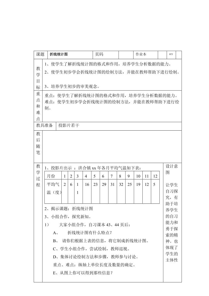 2019年六年级数学总复习备课笔记及练习题22、折线统计图.doc_第2页