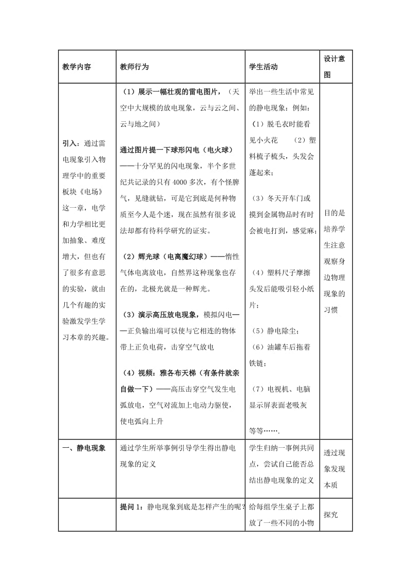 2019-2020年沪科版3-1选修三1.1《静电现象与电荷守恒》WORD教案5.doc_第2页