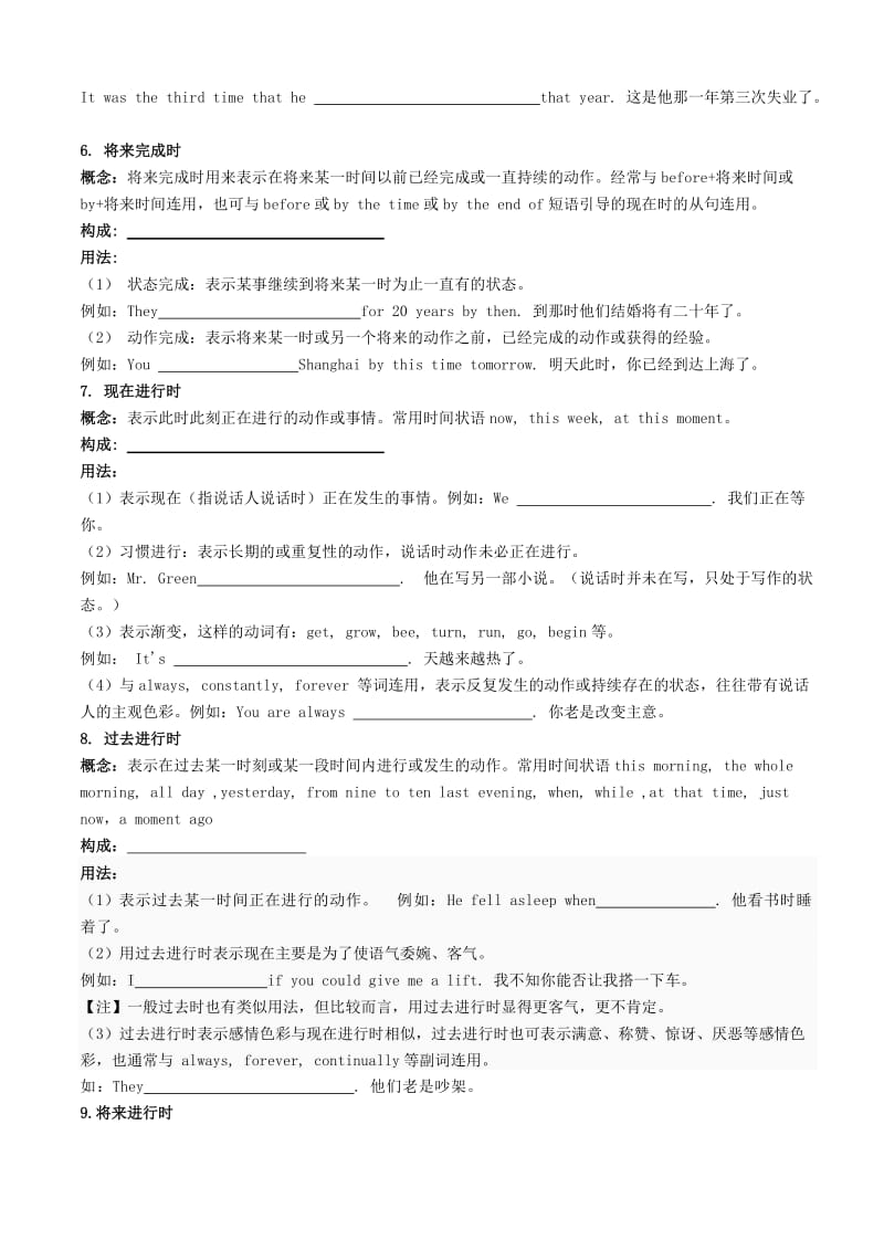 2019-2020年高一英语提高班 时态和语态（2）学案.doc_第2页