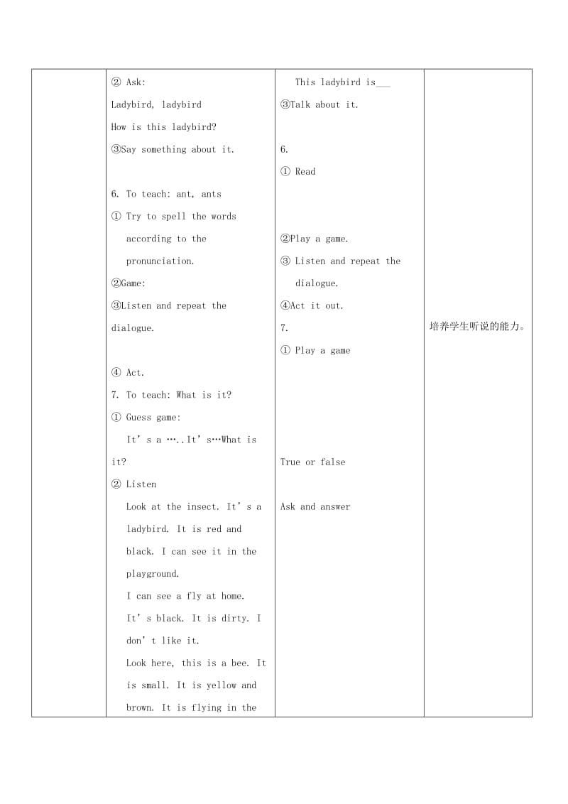 2019年三年级英语上册 Unit 1 Insects教案 沪教牛津版.doc_第3页