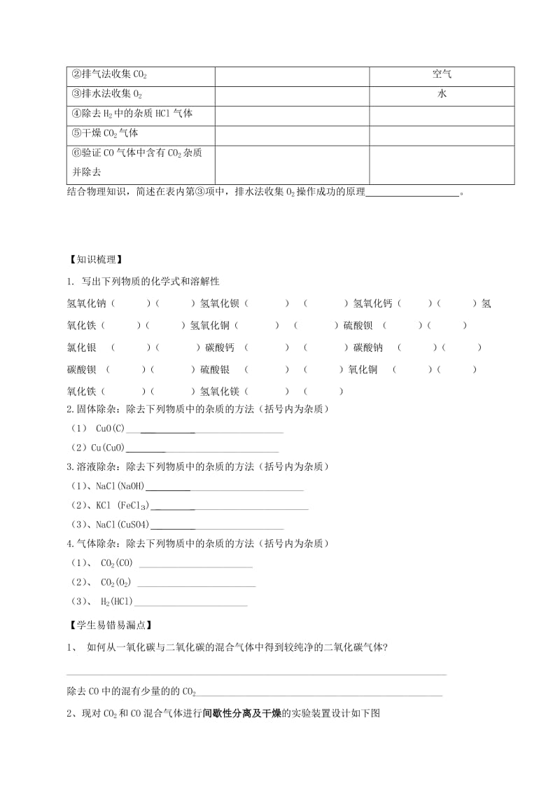 2019-2020年中考化学一轮复习物质分离学案.doc_第2页