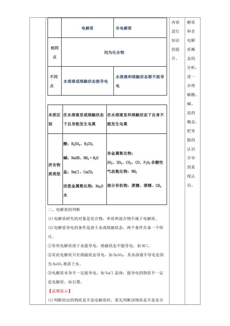 2019-2020年高一化学 2.2.1 酸、碱、盐在水溶液中的电离教学设计.doc_第3页